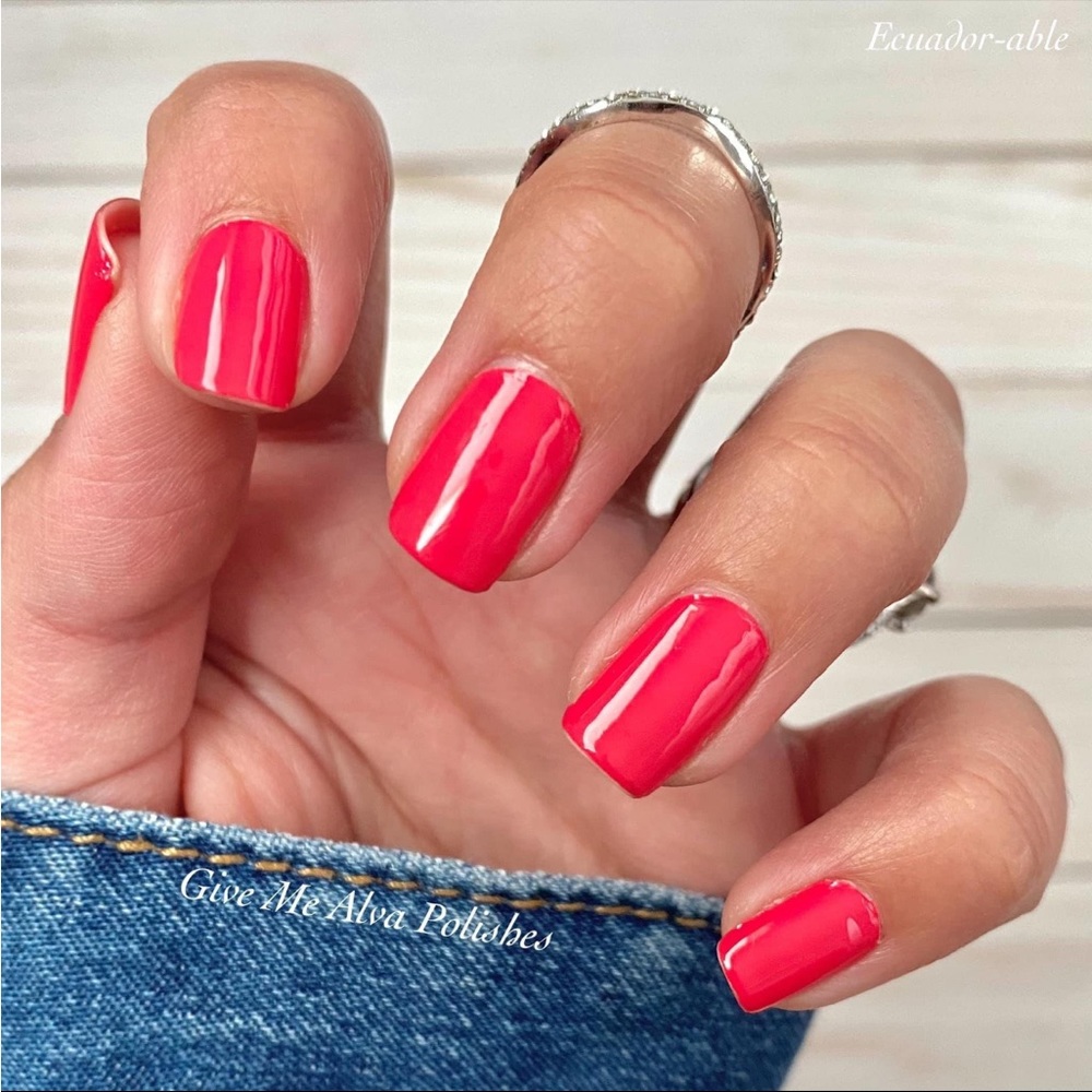 *Retired* Color Street: Ecuador-able | Hot Pink Orange Summer Bright Neon Red - Picture 2 of 13
